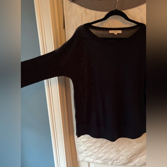 NWOT LOFT Merino Wool Color Contrast Sweater - Picture 5 of 7